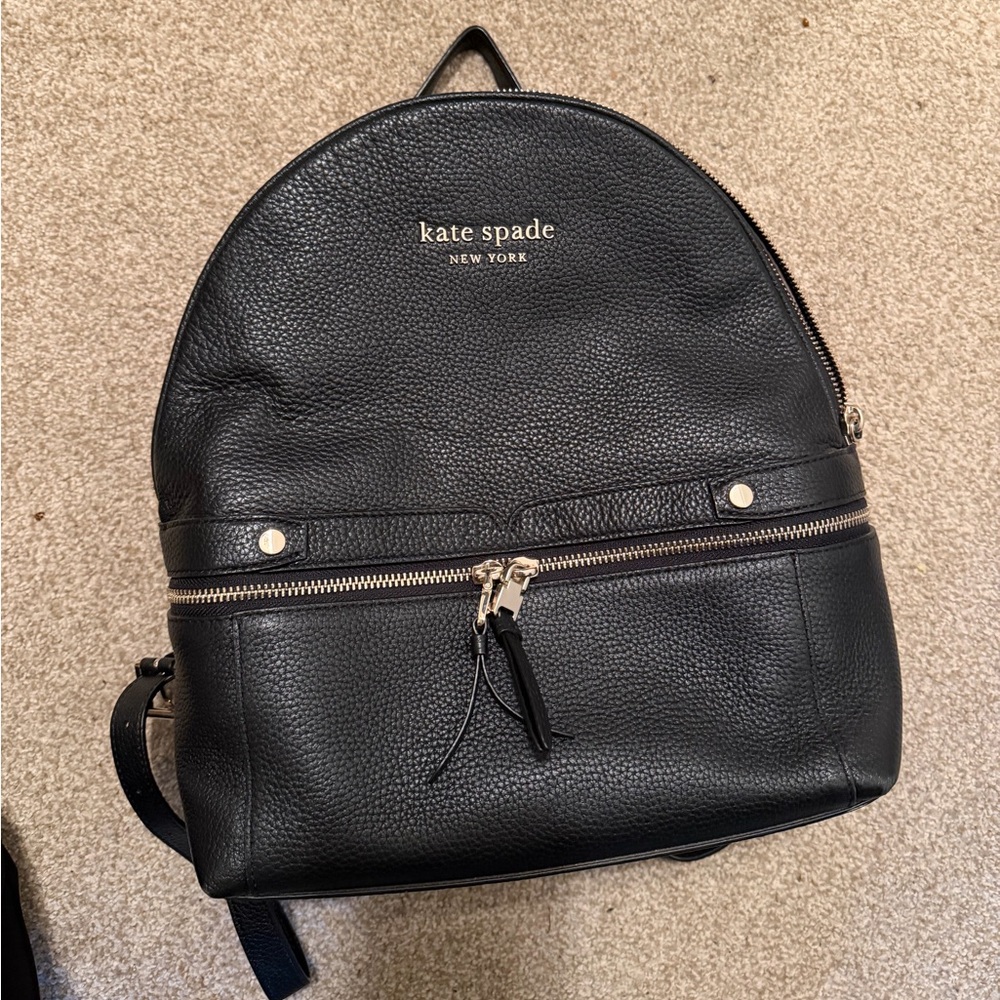 Kate Spade Black Textured Backpack